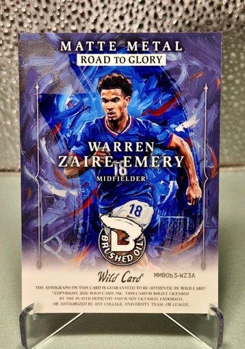 2026 Wild Card Matte Metal Road to Glory Warren Zaire-Emery, Verzamelen, Nieuw
