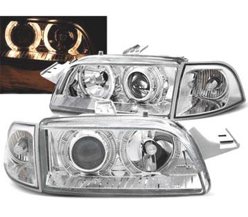 Phares Pour Fiat Punto 93-99 Angel Eyes Aut.Fond Chromé, Verzenden
