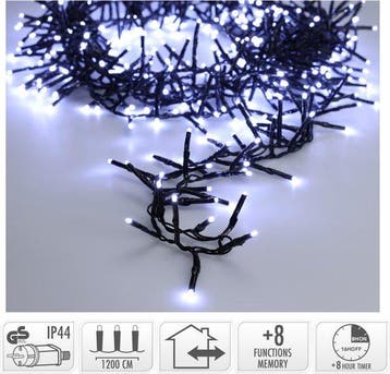 2dekans | Maxi Cluster Kerstverlichting - 800 led - 12m -, Ophalen of Verzenden, Nieuw