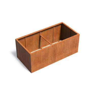 Cortenstaal plantenbak 200x100x80cm - Zonder bodem