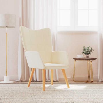 vidaXL Relaxstoel stof crèmekleurig, Verzenden, Nieuw