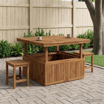 vidaXL Tuinstoel Koffietafel Massief Acaciahout Hoogte, Verzenden