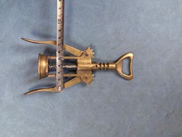 Italian Vintage Brass Double-Winged Wine Opener - Italian, Antiquités & Art, Antiquités | Ustensiles de cuisine