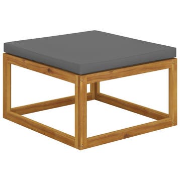 vidaXL Voetenbank met donkergrijs kussen massief acaciahout, Tuin en Terras, Verzenden, Nieuw