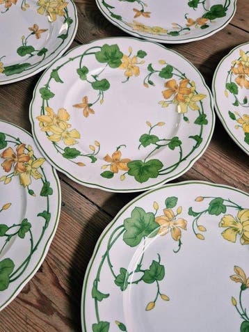Villeroy & Boch - Assiette (6) - Geranium - Porcelaine, Antiquités & Art