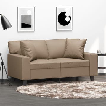 vidaXL Tweezitsbank / zetel met sierkussens 120 cm kunstleer, Huis en Inrichting, Verzenden, Nieuw