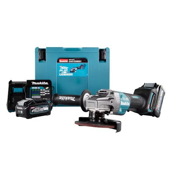 Makita GA013GM201 Accu haakse slijper 125mm 40V XGT + 2x4.0A, Bricolage & Construction, Outillage | Outillage à main, Envoi
