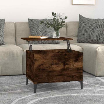 vidaXL Salontafel 60x44,5x45 cm bewerkt hout gerookt, Verzenden, Nieuw