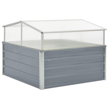 vidaXL Tuinkas 100x100x85 cm gegalvaniseerd staal grijs, Verzenden