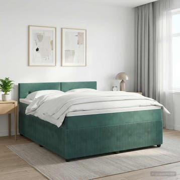 vidaXL Boxspringbed met matras Donkergroen 140 x 190 cm, Verzenden, Nieuw