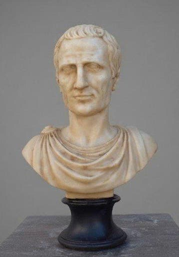 sculptuur, Busto Giulio Cesare - 32 cm - gereconstitueerd