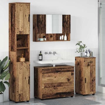vidaXL Badkamermeubel Set 4 st Oud Hout Samengesteld Hout en, Verzenden, Nieuw