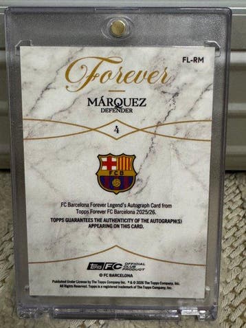 2025/26 Topps Forever Rafael Marquez Gesigneerde kaart,, Nieuw
