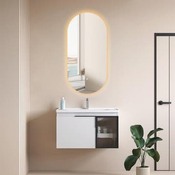 LED Spiegel 40x75cm 24W | 3000-6000K | Verwarming & Dimbaar, Huis en Inrichting, Woonaccessoires | Spiegels, Verzenden, Nieuw