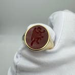 Brons, Verguld Ring - Griffioen-intaglio in de stijl van het