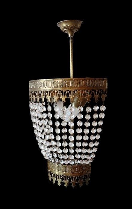 Lampe murale - bronze, cristal, Antiquités & Art, Curiosités & Brocante