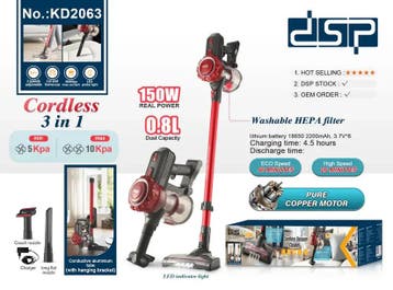 DSP KD2063 Draadloze Steelstofzuiger | 150W Krachtige, Ophalen of Verzenden