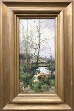 Eugène Galien-Laloue (1854-1941) - Paysage animé, Antiek en Kunst, Kunst | Schilderijen | Klassiek