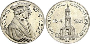 Medaille Reformation 1921 Worms Stadt:, Verzenden