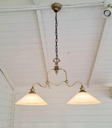 Prachtige Bibliotheeklamp - Plafondlamp - Messing