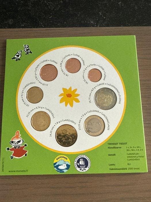 Finland. Year Set (BU) 2021 Moomin (Zonder minimumprijs), Timbres & Monnaies, Monnaies | Europe | Monnaies non-euro