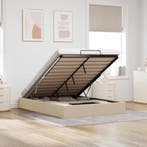 vidaXL Bedframe zonder matras 140x190 cm stof crèmekleurig, Verzenden