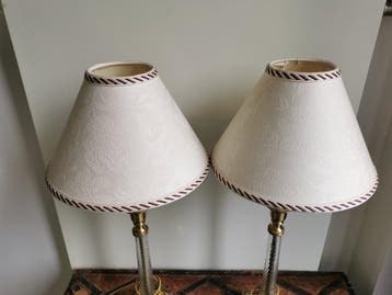 Laura Ashley - Lampe (2) - Laiton, plexiglas - lampes de