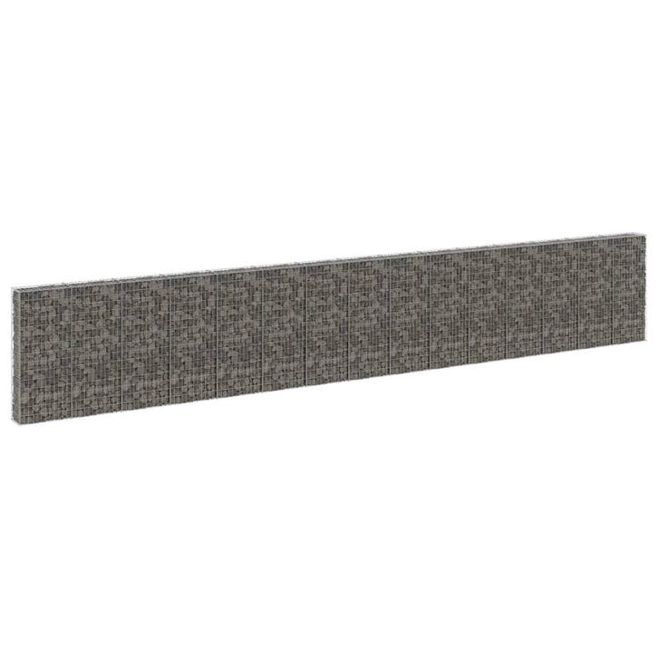 vidaXL Schanskorfmuur met deksels 900x30x150 cm, Tuin en Terras, Tuinhekken en Hekwerk, Nieuw, Verzenden