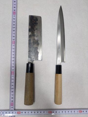 Keukenmes - Staal, Hout - Japan - Traditionele waganishiri