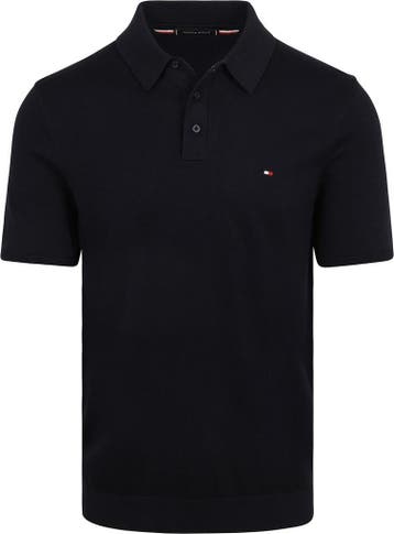 Tommy Hilfiger Knitted Polo Navy maat Maat 52/54 (L) Heren, Kleding | Heren, Polo's, Maat 52/54 (L), Tommy Hilfiger, Nieuw, Verzenden