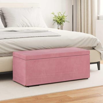 vidaXL Kruk Roze 101 x 41 x 40 cm Velvet en Geengineerd Hout, Verzenden, Nieuw