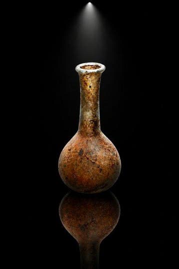 Rijk van Rome Irisserend glazen unguentarium – prachtige, Verzamelen