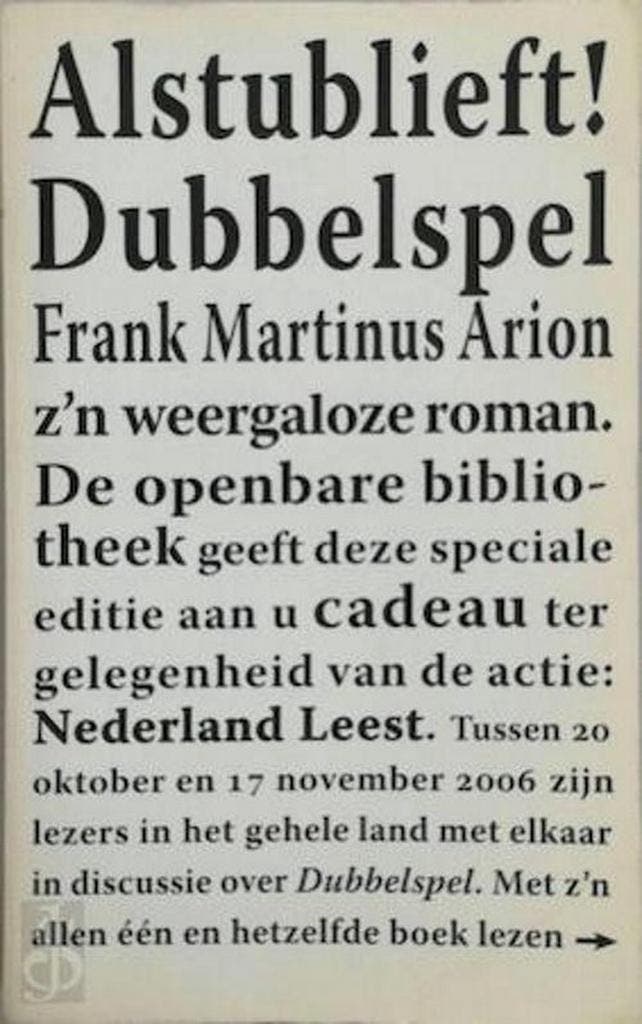 Dubbelspel 9789059650435 F.M. Arion, Livres, Romans, Envoi