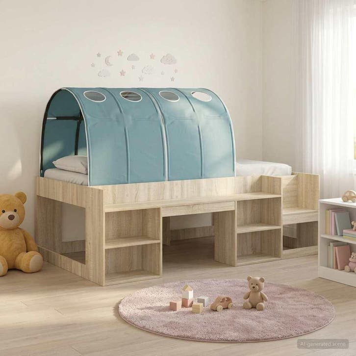 vidaXL Bedframe met Tunnel met plank 3 st Sonoma Eiken en, Maison & Meubles, Chambre à coucher | Lits, Envoi