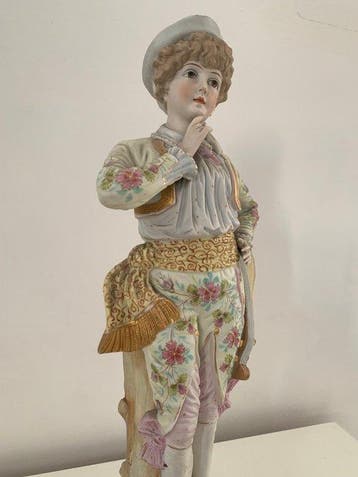 Sculpture, Suonatore - 42.5 cm - Porcelaine - 1920, Antiquités & Art, Antiquités | Verre & Cristal