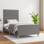vidaXL Bedframe zonder matras 100x200 cm stof donkergrijs, Verzenden, Nieuw