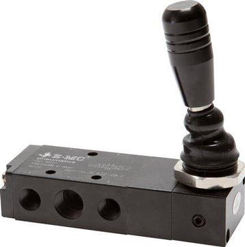 5/3 G1/4 (G1/8) Échappement Centre Levier À Main Valve, Verzenden