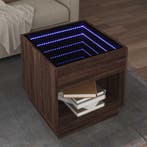 vidaXL Salontafel met Infinity LED 50x50x50 cm bruin, Verzenden, Nieuw
