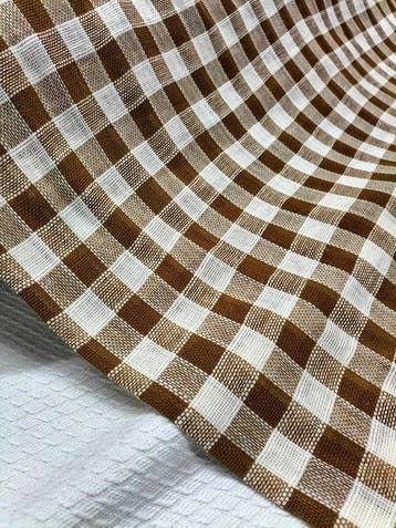 Bellissimo cotone vintage darredo a quadri / made in Italy