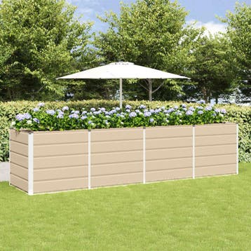 vidaXL Plantenbak Ivoor 320 x 80 x 75 cm Staal, Verzenden, Nieuw