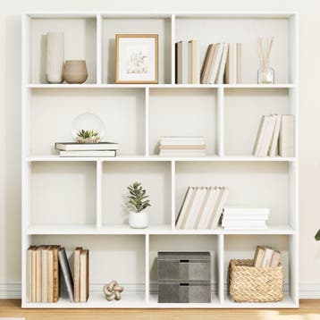 vidaXL Boekenkast 132x29x141,5 cm bewerkt hout wit, Verzenden