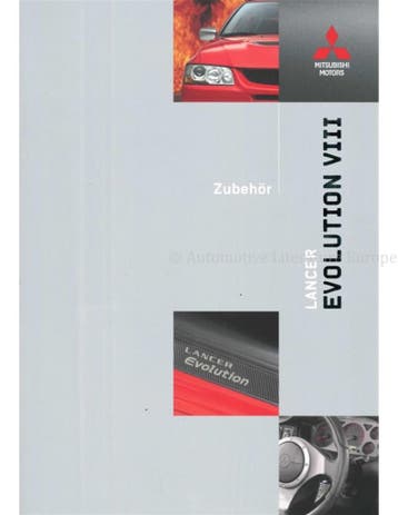 2004 MITSUBISHI LANCER EVOLUTION VIII ACCESSOIRES BROCHURE.., Ophalen of Verzenden