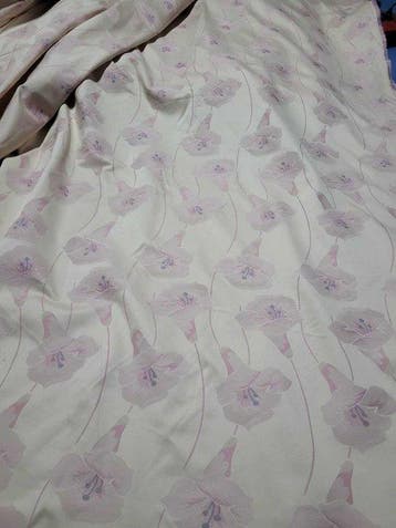 Prachtig damastweefsel in antiekroze en lavendel - Textiel -
