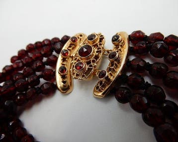 Armband - 14 karaat Geel goud - Granaat, Nieuw