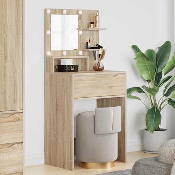 vidaXL Slaapkamer Toilet Tafels Sonoma Eik 80 x 39,6 x 135, Huis en Inrichting, Verzenden, Nieuw