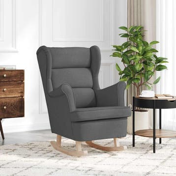 vidaXL Schommelstoel 74x90x102 cm stof donkergrijs, Huis en Inrichting, Fauteuils, Verzenden, Nieuw