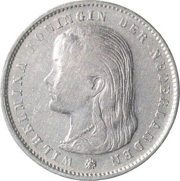 Nederland. Wilhelmina. 25 Cents 1896 SCHAARS