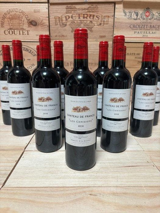 2016 Château de Francs les Cerisiers - Bordeaux - 12 Fles, Collections, Vins