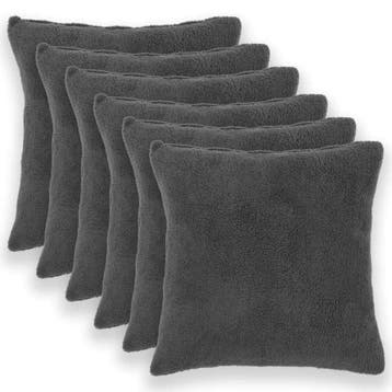 vidaXL Kussensloop 6 pcs HEERLEN Donkergrijs 80 x 80 cm, Verzenden, Nieuw