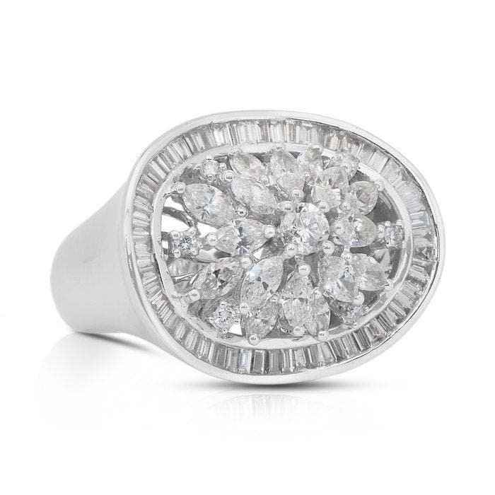 Ring - 18 karaat Witgoud - 2.46ct. tw. Diamant (Natuurlijk), Bijoux, Sacs & Beauté, Bagues
